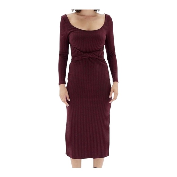 MinkPink Revolve Nora Waist Tie Ribbed Midi Dress NWOT - Picture 1 of 9